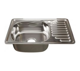 Врезная мойка mixline 42х66х18 см, 0.8, левый выпуск 3 1/2, с сифоном 536115 