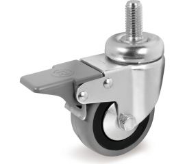 Колесо с вращающейся опорой, стержнем и передним тормозом (50 мм;35 кг) Tellure rota 379101 
