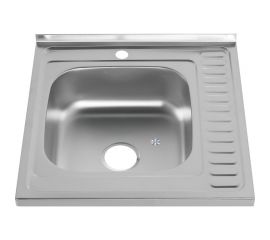 Мойка MELANA 6060 L 0,6/160 ДЕКОР накладная, с сифоном 156D t L 15 