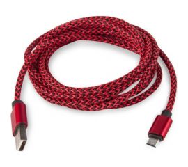 Кабель USB Rombica micro USB, текстиль, 2м, красный, Digital AB-04 