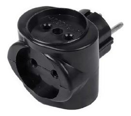 Тройник АБК-СИЛА Куб 3х2Р без з/к 16А 220В чёрный 52067002 