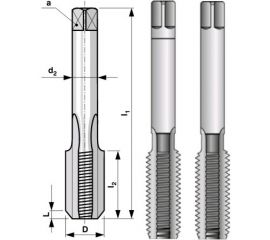 Набор метчиков HSS из 2-х шт. M18 шаг 2.50 мм Bucovice Tools 144180 