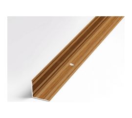 Порог внутренний угловой алюминиевый декоративный (20х20 мм, 1,35 м, Орех) ЛУКА 00000001598 