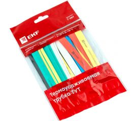 Термоусаживаемая трубка EKF ТУТ PROxima 10/5, 100мм, набор: 7 цветов по 3шт. SQtut-n-10 