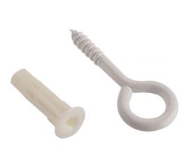 Дюбель ЕВРОПАРТНЕР MULTI 8 + петля-шуруп, L30 х d5 х d13 белый, 8 шт. RB2 0164 