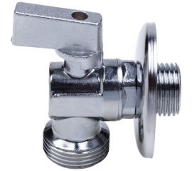 Шаровой кран AQUALINK угловой, с обратным клапаном 1/2 нар-3/4 нар Cr B 3971 