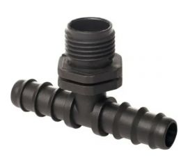 Тройник для капельной трубки с внешней резьбой 16/16 мм на 3/4″ MasterProf ДС.070720 