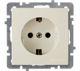 Розетка Nilson 1-местн. СУ с заз.конт. , TOURAN-ALEGRA-THOR, кремовый 24120417 