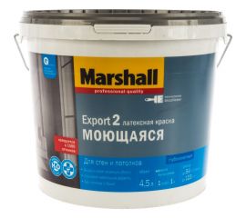 Краска MARSHALL EXPORT 2 глубокоматовая для внутренних работ, Баз BW 4,5л 5248810 