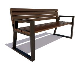 Уличная скамейка 7 скамеек Кёльн 77059, 2.0 м., сосна, палисандр 77059/КЕЛН/2,0/9005/C_ПАЛ 