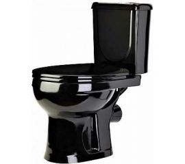Унитаз-компакт Оскольская керамика ИРИДА горизонтальный выпуск, 1 режим, сиденье ПП, черный 465349 