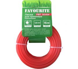 Леска для триммера FAVOURITE нейлоновая 1,6 мм, 15 м FBT 1.6star 