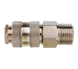 Пневморозетка быстроразъёмная универсальная с наружной резьбой 1/2" PI TOOLS 6910 