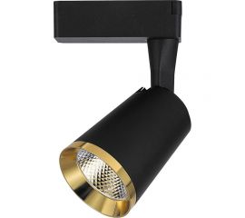 Трековый светодиодный светильник на шинопровод FERON черный с золотой рамкой, AL111 32450 