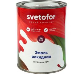 Эмаль Светофор ЛЮКС ПФ-266 ГОСТ красно-коричневая, 0.8 кг ТД000004573 