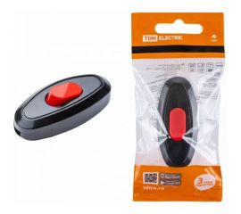 Выключатель на шнур TDM 6А, 250В, черный с красной кнопкой SQ1806-0222 