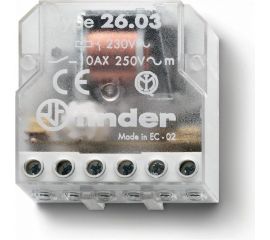 Импульсное реле Finder установка в монт. коробку, 2 шага, 1но + 1нз 10а, 230в Ac, 260382300000 