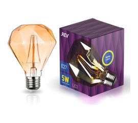 Светодиодная лампа REV VINTAGE GOLD FILAMENT колба ""Бриллиант"", E27, 5W, 2200K, DECO Premium, 32450 8 