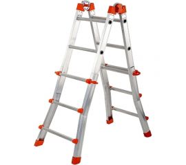 Шарнирная телескопическая лестница-стремянка Gierre PEPPina Mini, 4х3 перекладины AL010 