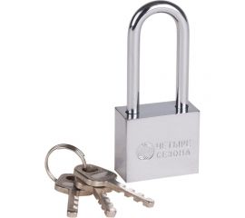 Навесной замок ЧЕТЫРЕ СЕЗОНА серия Сталь, 30 мм, длинная дужка 79-0043 