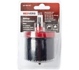 Набор кольцевых пил по дереву (7 шт; 26-63 мм) REDVERG 601011 6621386 