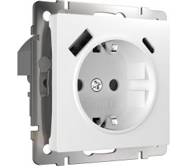Розетка WERKEL W1171701 с заземлением, шторками и USB тип A+C белый a056272 