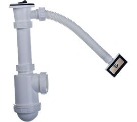 Сифон для мойки Alca Plast A444-DN50/40 с нержавеющей решеткой DN70 и гофропереливом 00051713 