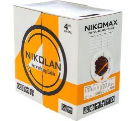 Кабель NIKOLAN U/UTP 4 пары, одножильный, оранжевый, 305м NKL 4100C-OR 