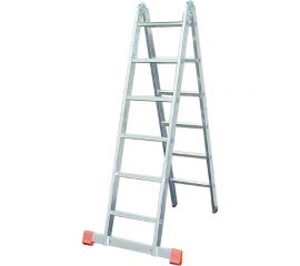 Шарнирная двусторонняя стремянка Krause MONTO TRIMATIC 2х8 перекладин 129918 