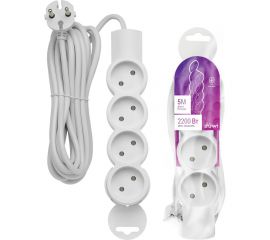 Удлинитель duwi 4 гнезда, без выключателя, без земли, 5 м 32011 3 