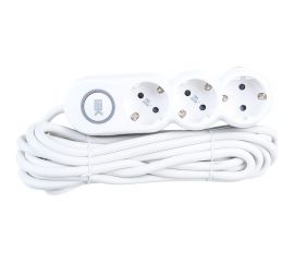 Удлинитель IEK, У03В 3 места 2P+PE/5м 3х1,5мм2 16А/250В UNO WYP53-16-03-05-ZK 