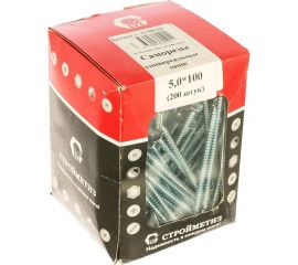 Саморез Стройметиз 5,0х100 универсальный, белый цинк уп. 200 шт. 2150928 