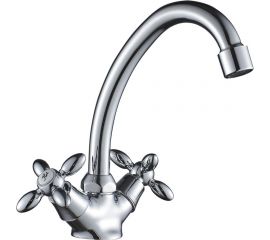 Двуручный смеситель для умывальника Decoroom с повортным изливом DR53012 