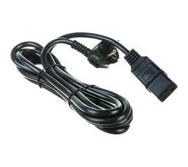 Кабель питания Shucko+C19 (3x1.5), 16A, угловая вилка, 3 м Hyperline PWC-IEC19-SHM-3.0-BK 43799 