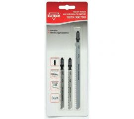 Набор пилок для лобзика 3 шт. Elitech 1820.086700 