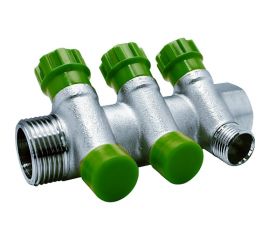 Коллектор EUROS с регулируемыми вентилями и переходами на резьбу, 3 выхода EU.ST3078135 3x34x12_k 