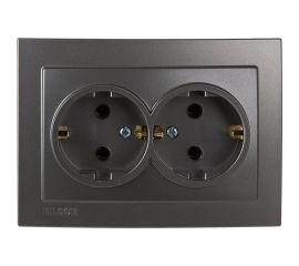 Розетка NILSON 2СП з/к антрацит Touran metallic 24161025 
