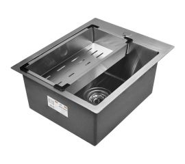 Кухонная мойка из нержавеющей стали WISENT 4050 40x50 см, с металлическим коландером WWS34050/W30420/WGER010 