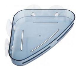 Угловая полка Аквалиния пластиковая, на присоске, голубая W6952B 