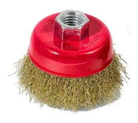 Щётка-крацовка латунированная (75 мм; M14; мягкая) для УШМ Orientcraft OCCBAGM175300 