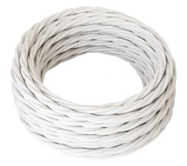 Силовой кабель Retro Electro, ретро, 3х2,5, белый, длина бухты 50 2254761 