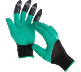 Садовые нейлоновые перчатки Greengo, покрытие латекс, Землеройки для левши 3036173 
