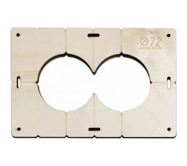 Шаблон для сверления подрозетников на 2 отверстия диаметром 72 мм, толщина фанеры 8 мм РОТОР 2shablon72 