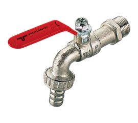 Шаровой кран Tiemme садовый, Н, 3/4, со штуцером, ручка 2500008 