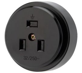 Розетка РШ для электроплит REXANT 32 А, 250 В, 2Р+РЕ открытой установки черная 11-8983 
