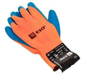 Рабочие утепленные перчатки EKF ПРОФИ ЗИМА с рельефным латексным покрытием, 10 класс, 9 размер pe10lt-9-pro 
