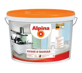 Краска для влажных помещений ALPINA КУХНЯ И ВАННАЯ (п/мат; база 1; 2.5 л) 948102088 