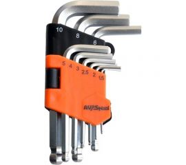 Набор ключей шестигранных с шаром AV Steel 9 предметов AV-364109 