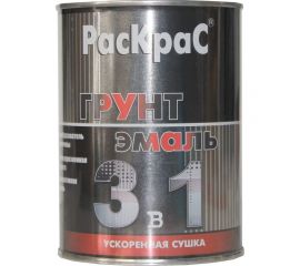 Грунт-эмаль РасКрас 3 в 1, RAL 3005 темно-вишневый, банка 0,9 кг 4690417023516 