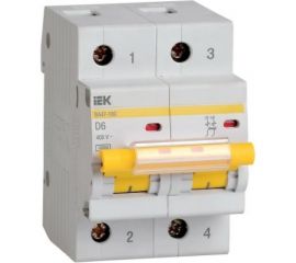 Автоматический выключатель IEK ВА47-100 2P 6А 10кА х-ка D MVA40-2-006-D 